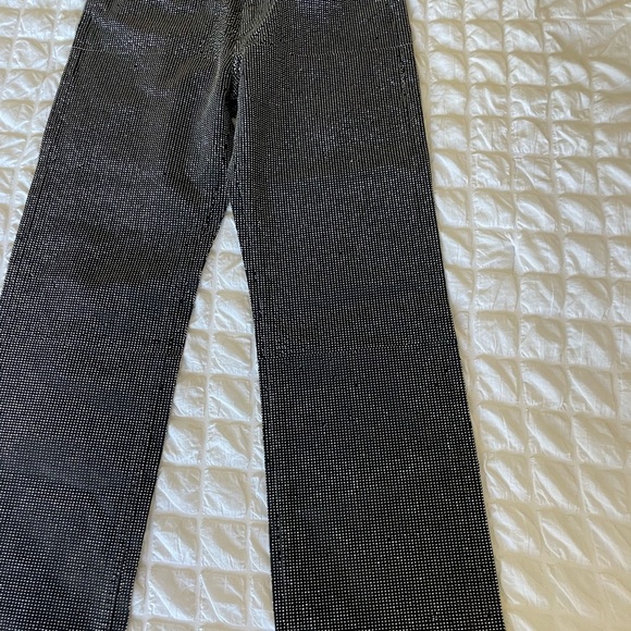 Zara Rhinestone Black Straight Leg Jeans Classic Style - Picture 4 of 12
